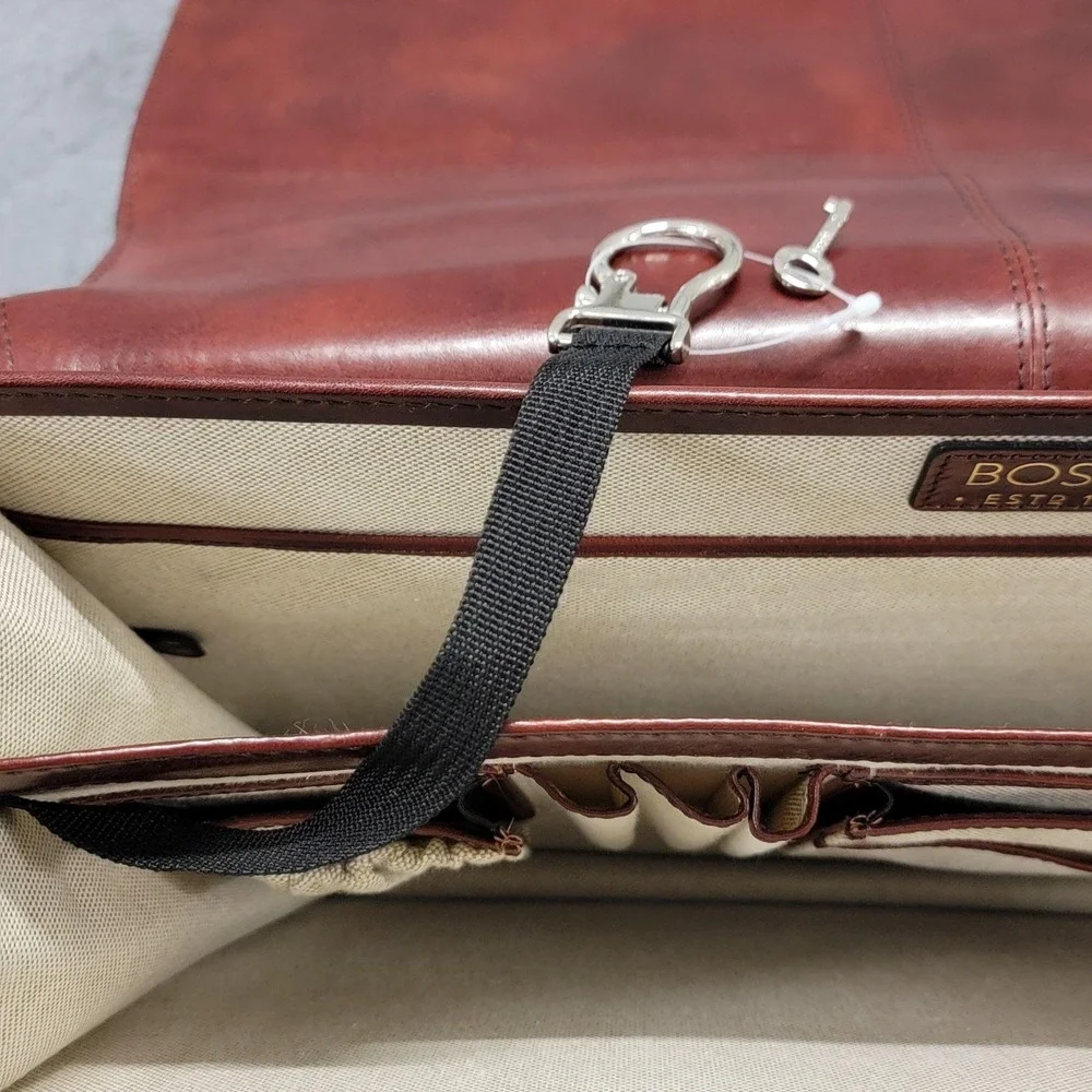 Bosca Old Leather Amber Double Gusset Briefcase Mens 16